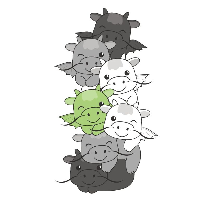 Agender Flag Pride LGBTQ Mignon Dragon Stack