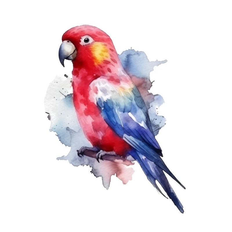 Papagei in Aquarell