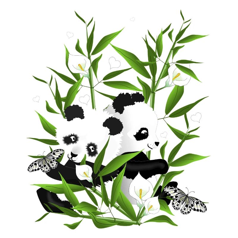 Pandababys im Bambusfeld