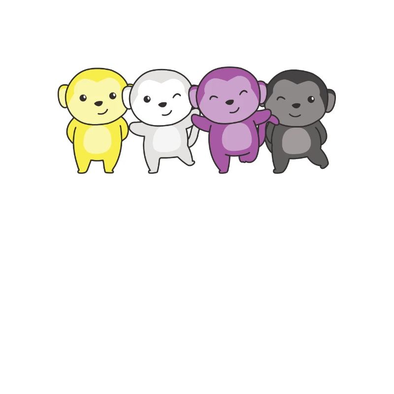 Nonbinary Monkey Flag Pride LGBTQ Cute Monkey
