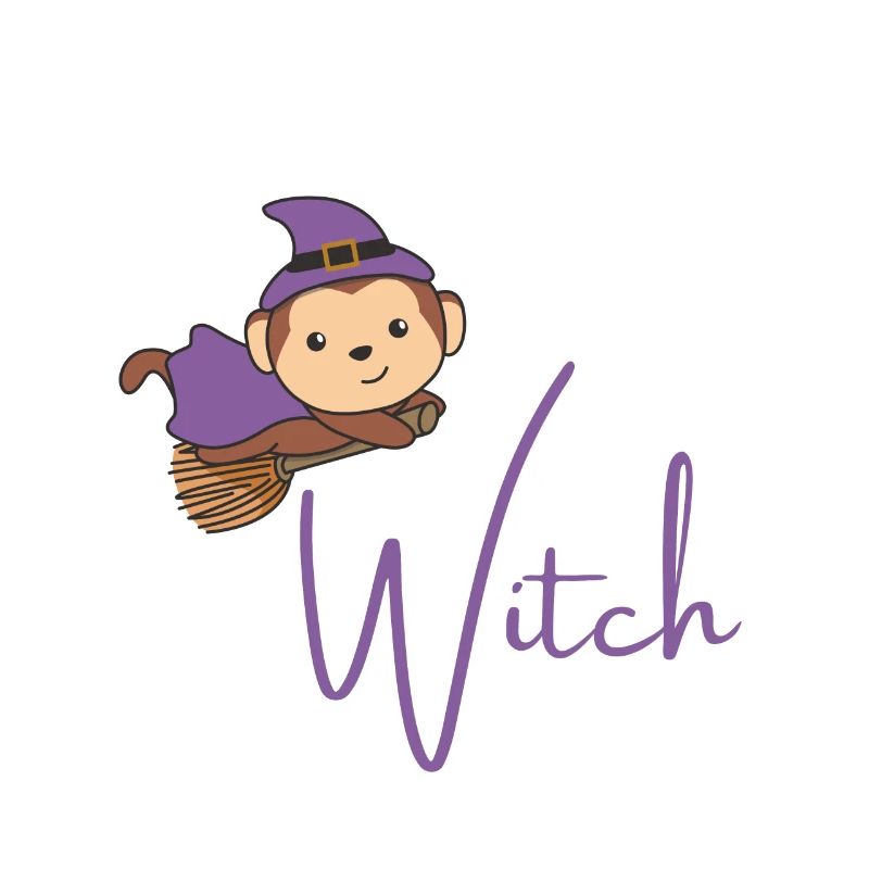 Monkey Halloween Witch Witches don't be a basic witch