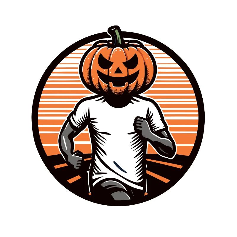 Halloween-Läufer mit Kürbiskopf