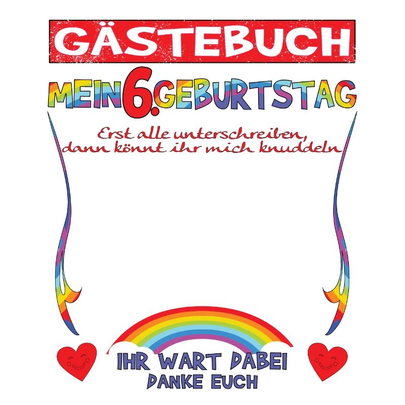 6. Geburtstag Junge & Mädchen Gästebuch
