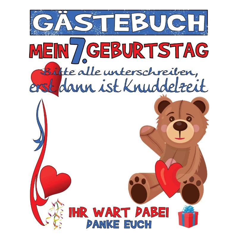 7. Geburtstag Junge & Mädchen Gästebuch