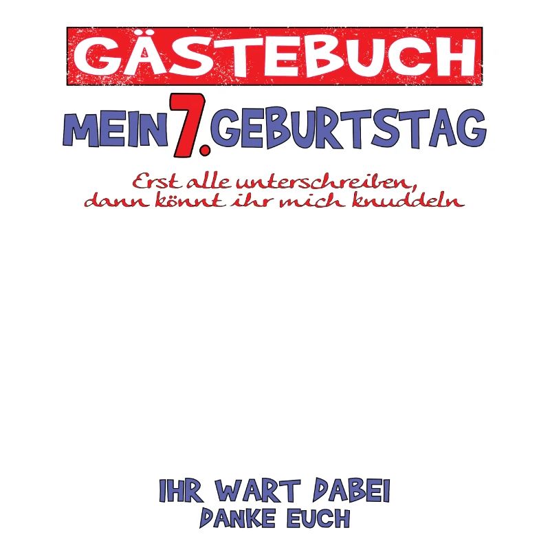 7. Geburtstag Junge & Mädchen Gästebuch