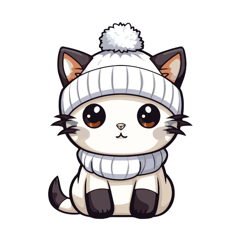 Katze Winter Comic Niedlich