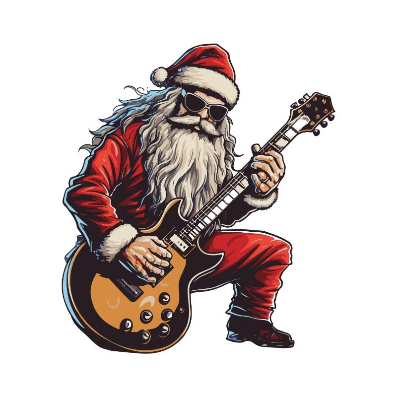 Weihnachtsmann Gitarre Santa