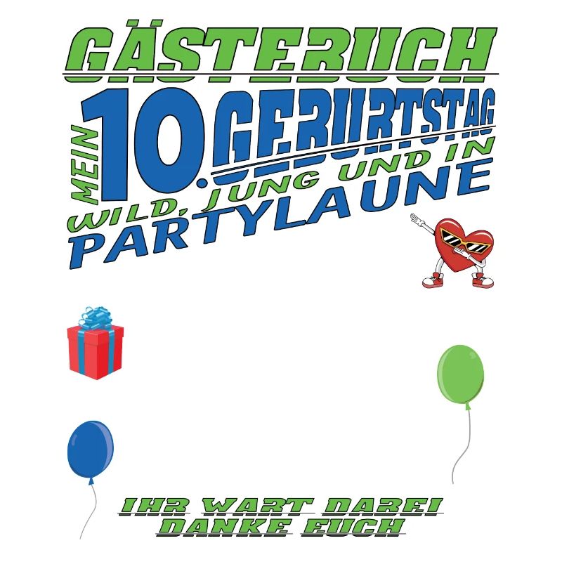 10. Geburtstag Mädchen & Junge Gästebuch