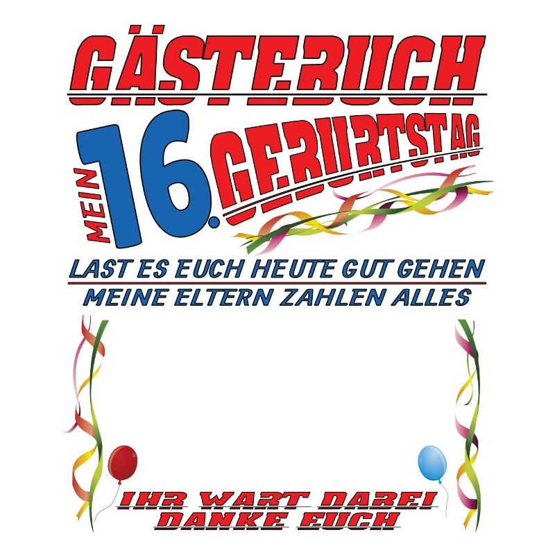 16. Geburtstag Mädchen & Junge Gästebuch