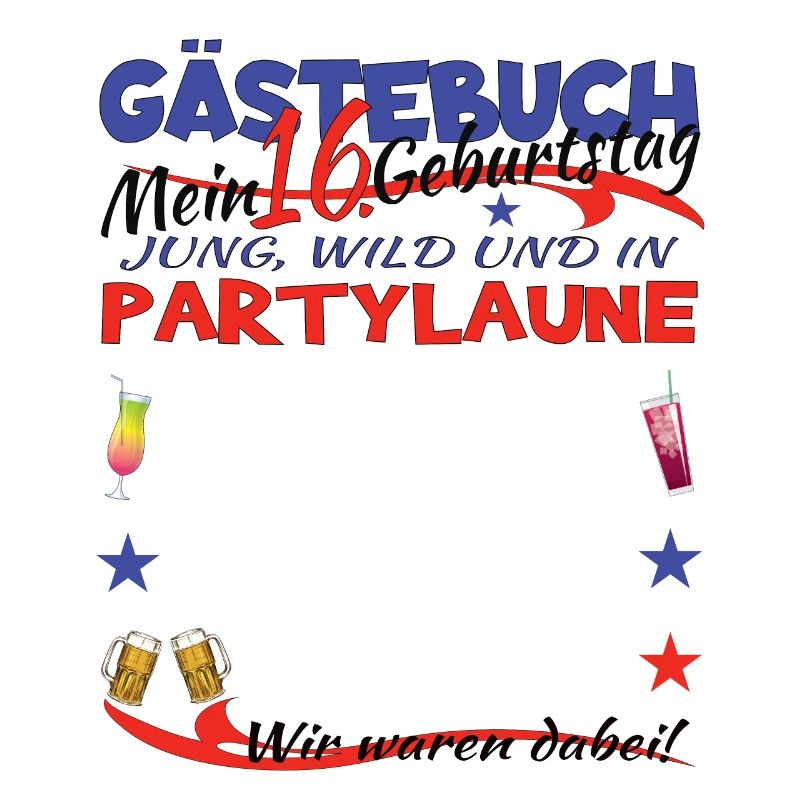 16. Geburtstag Mädchen & Junge Gästebuch