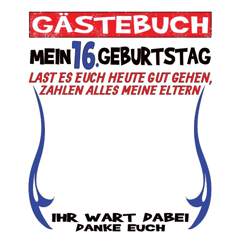 16. Geburtstag Mädchen & Junge Gästebuch