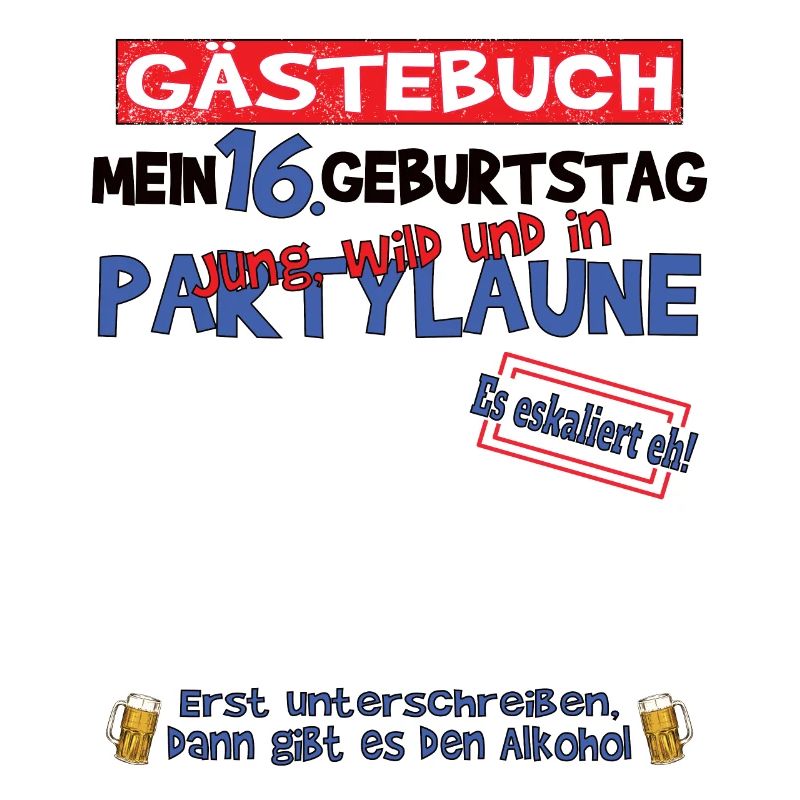 16. Geburtstag Mädchen & Junge Gästebuch