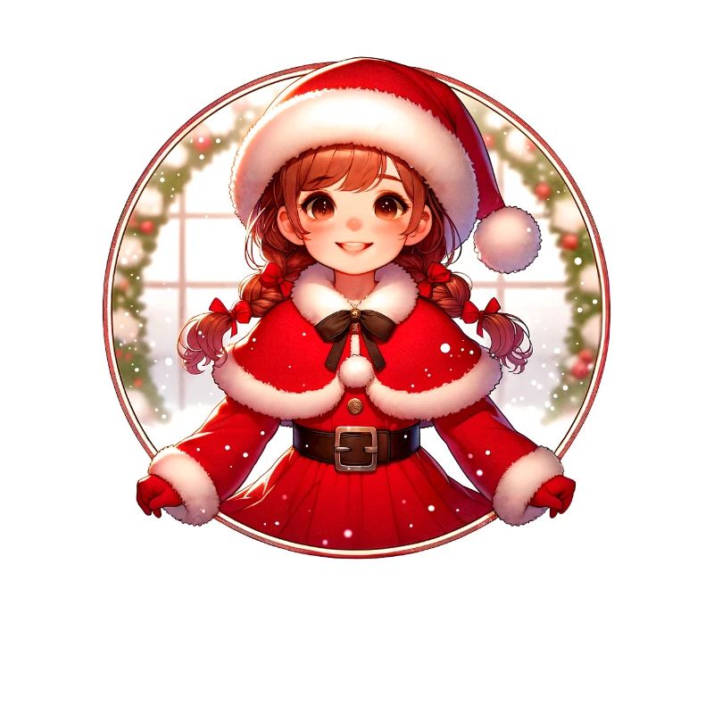 Weihnachtsmann-Mädchen-Illustration Lustige Weihnachten