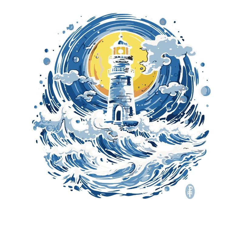 Tsunami Wellen Leuchtturm