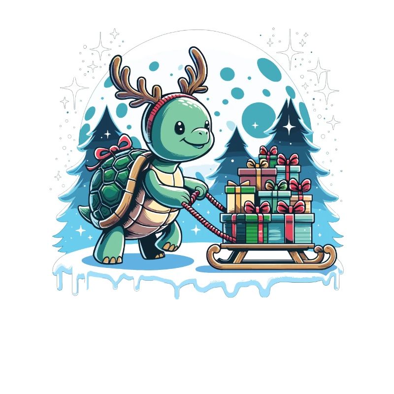 Schildkröte Weihnachtsschlitten Geschenke