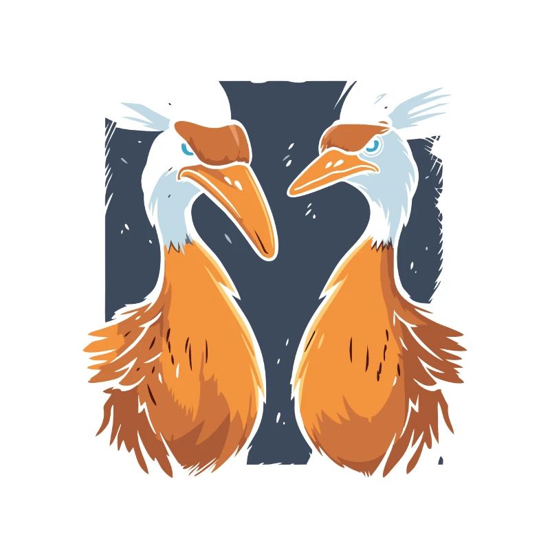 Zwei seltsame Vögel