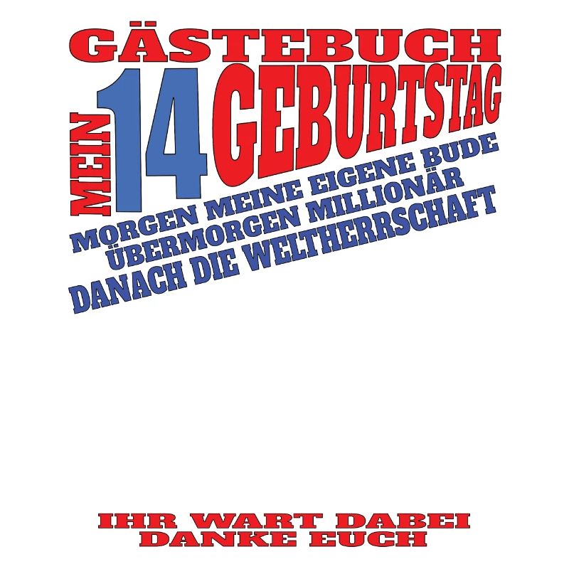 14. Geburtstag Mädchen & Junge Gästebuch