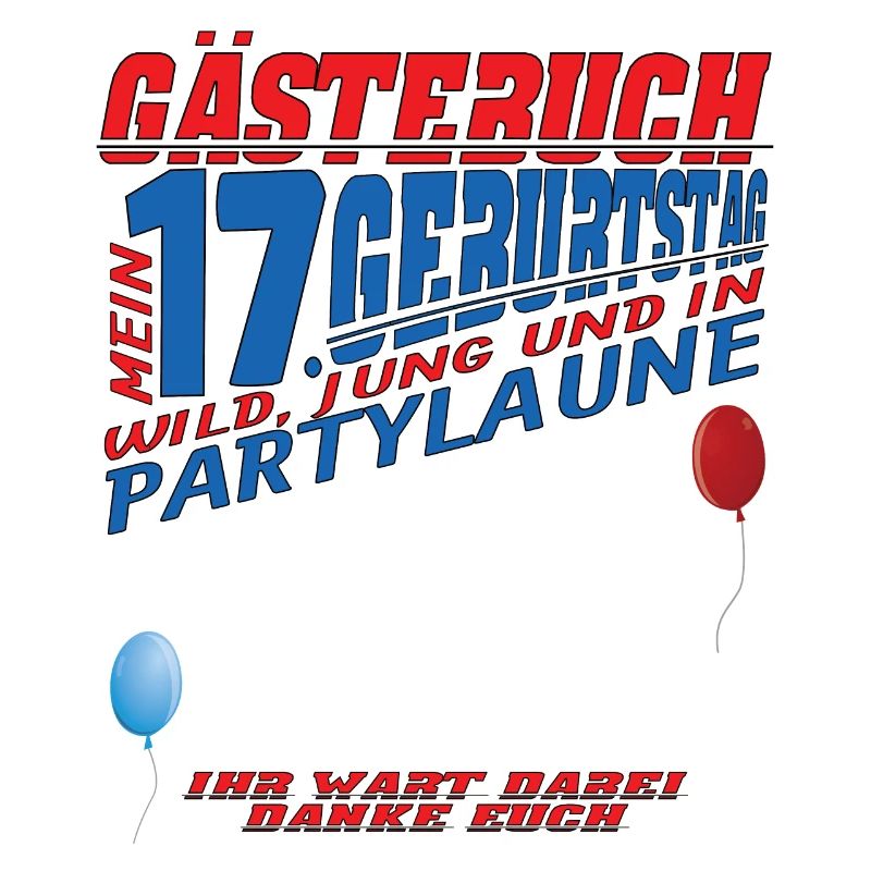 17. Geburtstag Mädchen & Junge Gästebuch