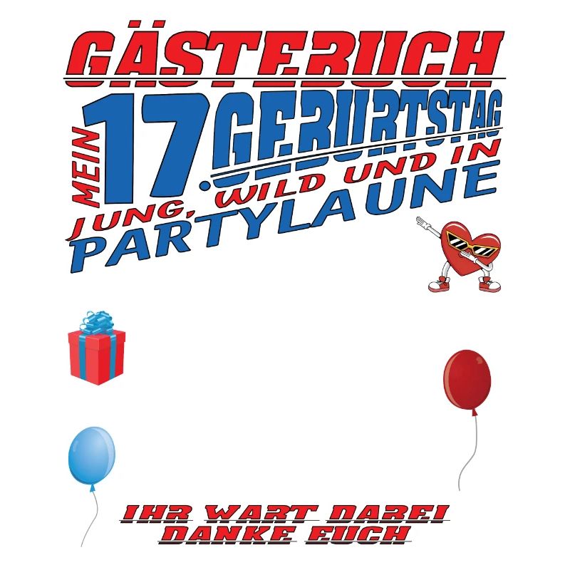 17. Geburtstag Mädchen & Junge Gästebuch