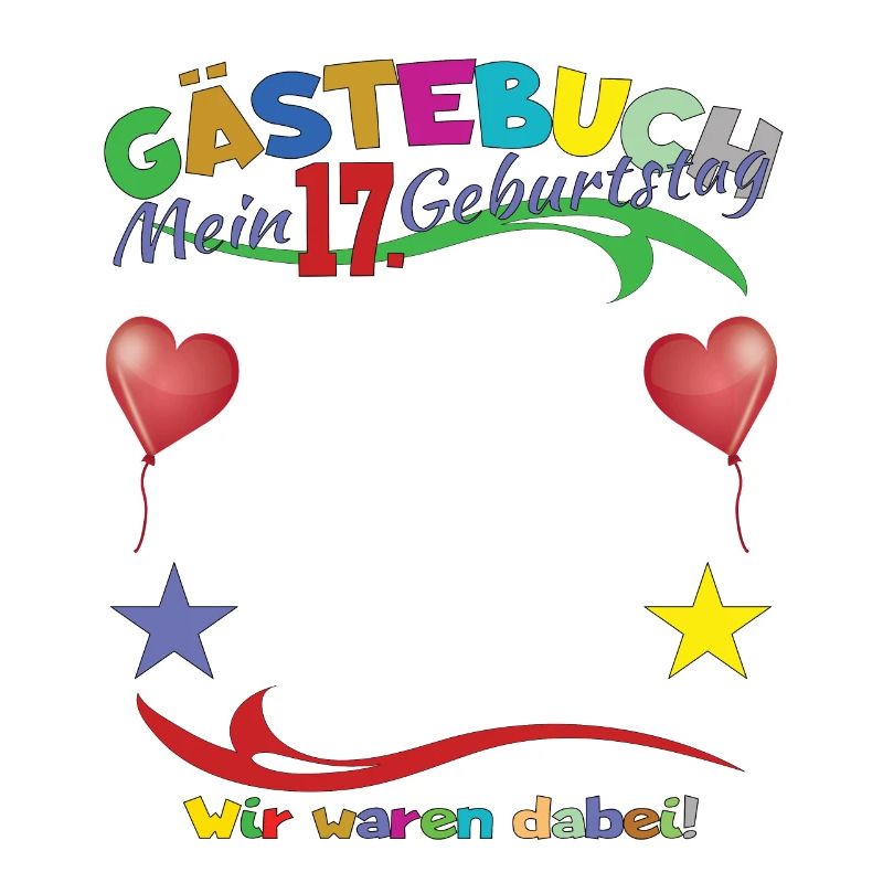 17. Geburtstag Mädchen & Junge Gästebuch