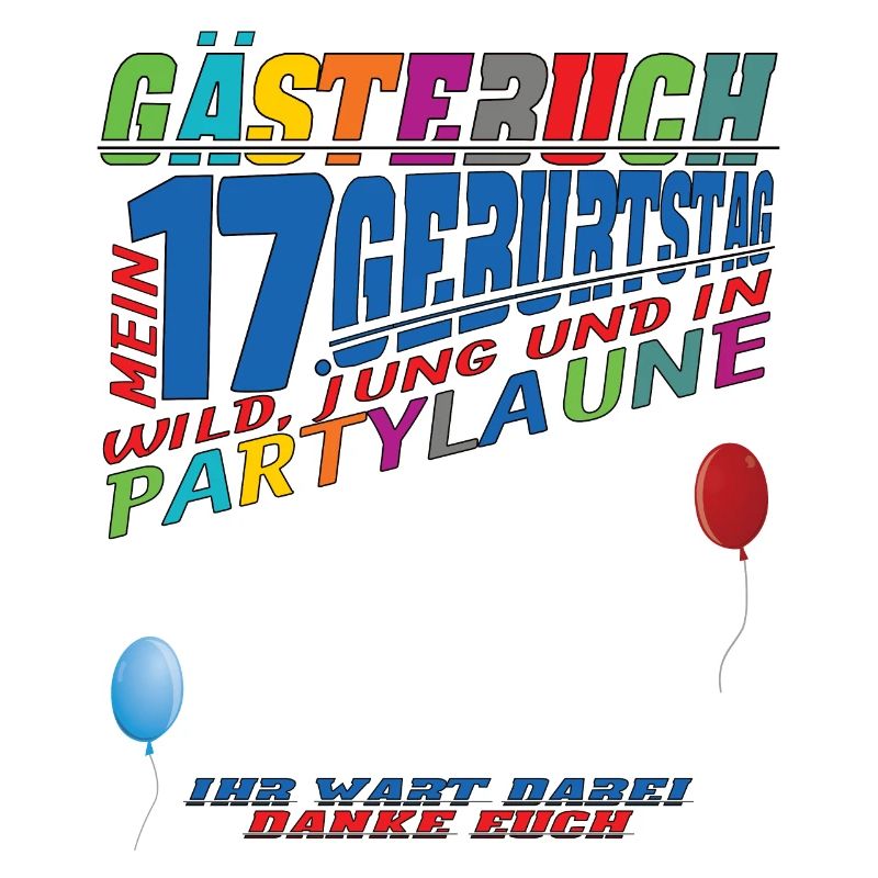 17. Geburtstag Mädchen & Junge Gästebuch