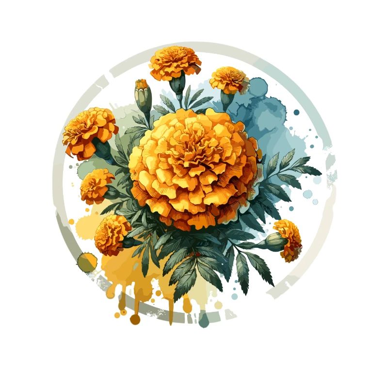 Ringelblumen gezeichnet