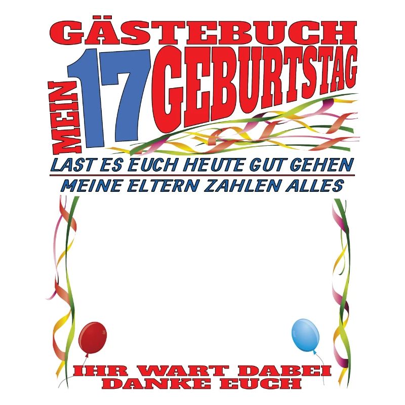 17. Geburtstag Mädchen & Junge Gästebuch
