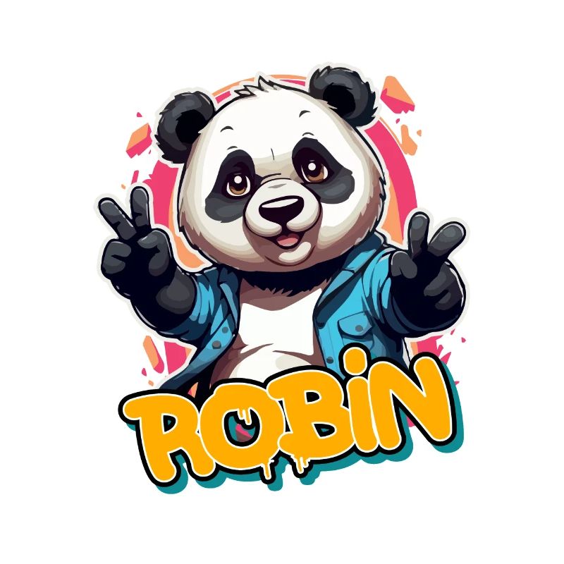 ROBIN - Handsome boy name with cool panda