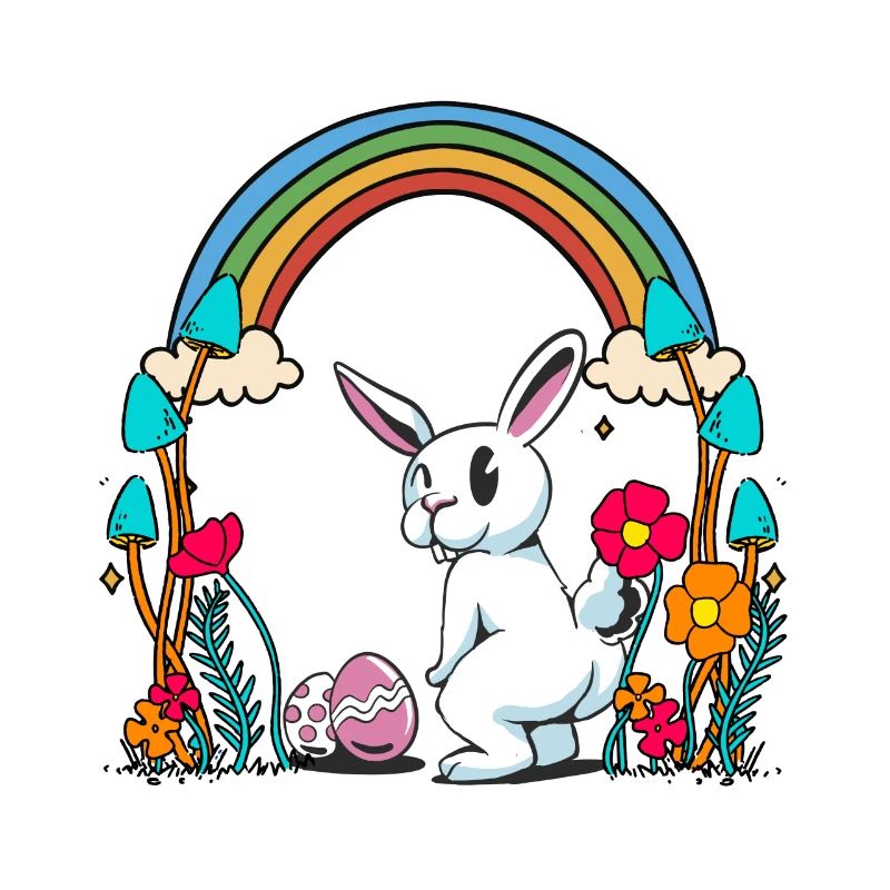 Easter Bunny Easter Eggs Rainbow Child Kids Bunny