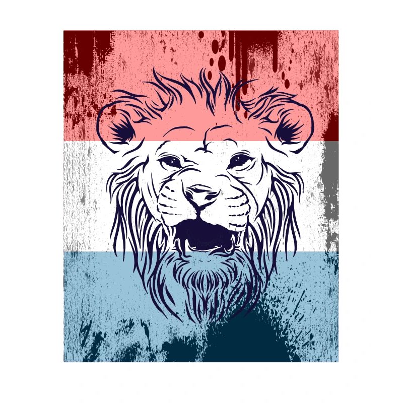 Niederlandeflagge mit Löwe
