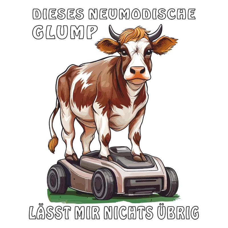 KUH AUF MÄHROBOTER
