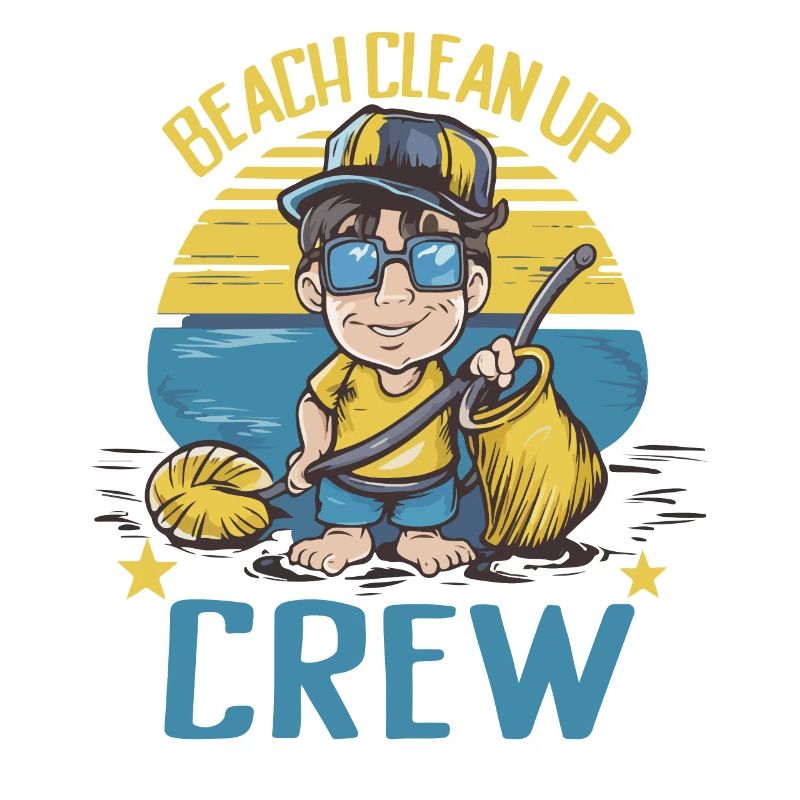 Spiaggia balneare e mare senza plastica contro l'inquinamento