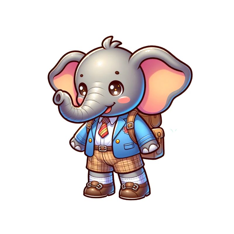 Cute Schoolboy Elephant