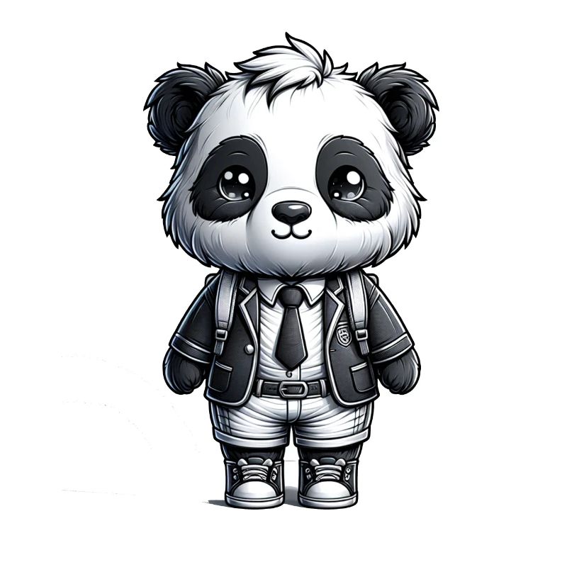 Mignon écolier panda