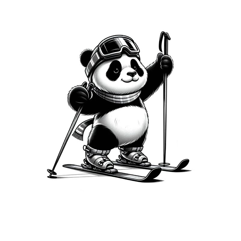 Cute Skier Panda