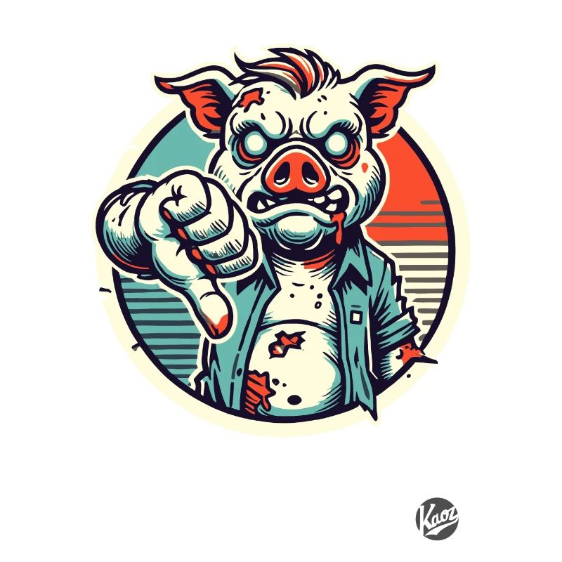 Daumen runter Zombie-Schwein
