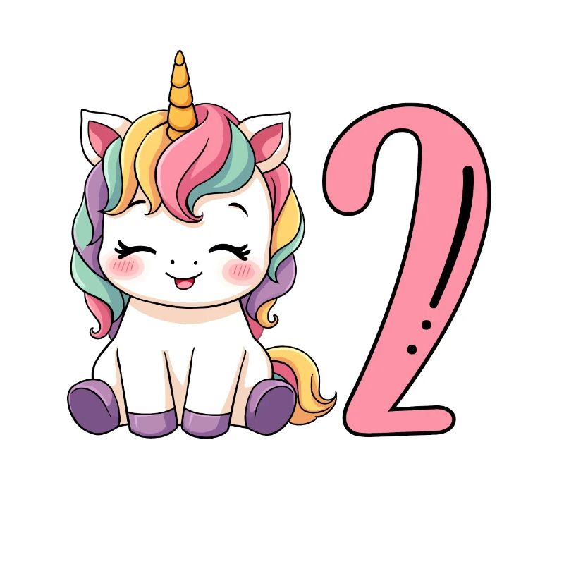 Kinder Einhorn 2. Geburtstag Ich bin schon Zwei