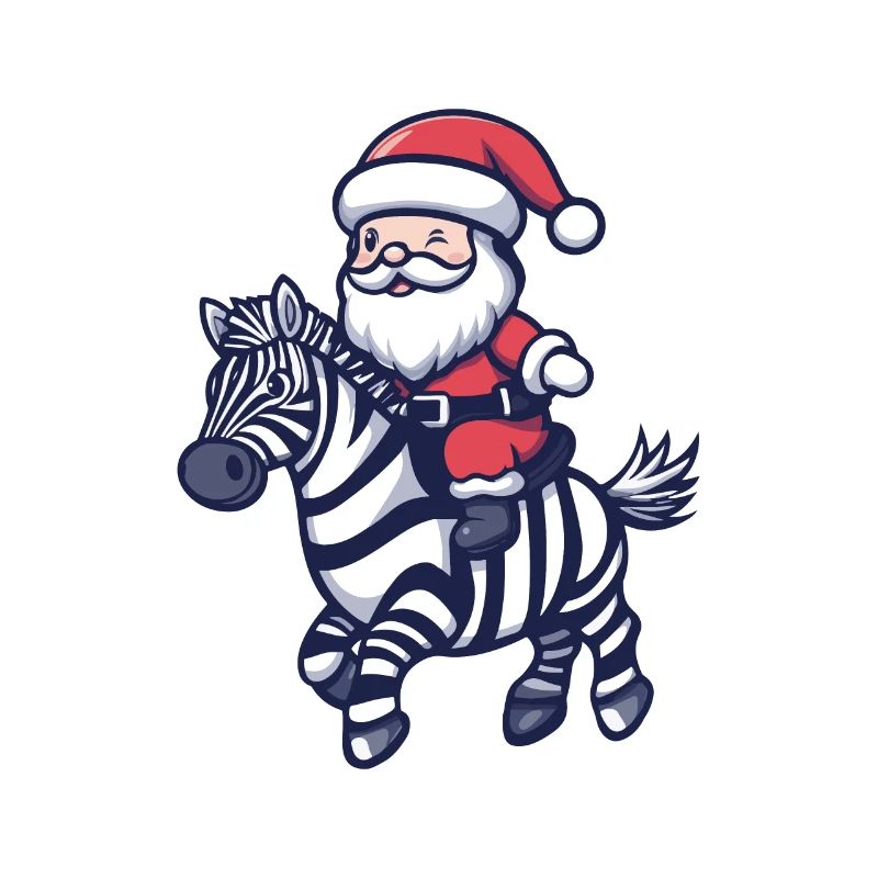 Zebra Weihnachtsmann Cartoon