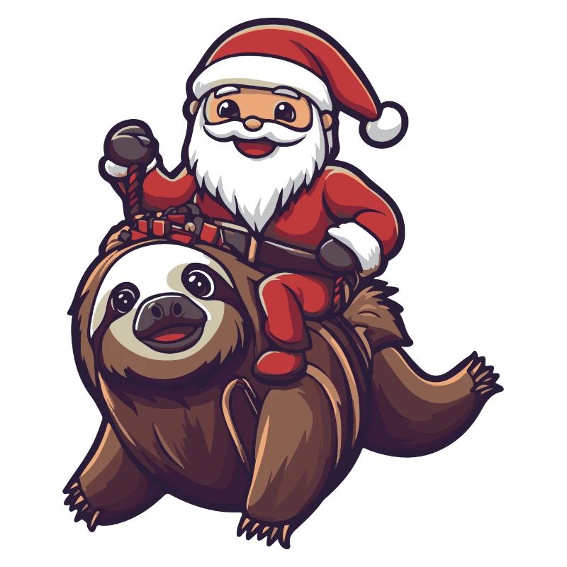 Faultier Weihnachtsmann Cartoon