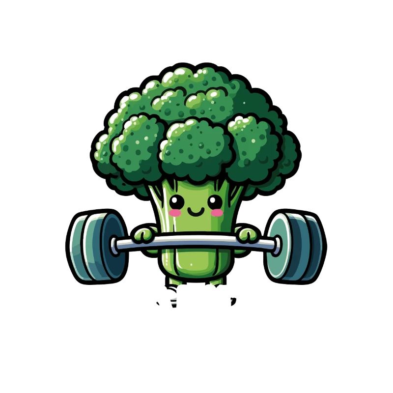 Vegetable and proud broccoli while lifting