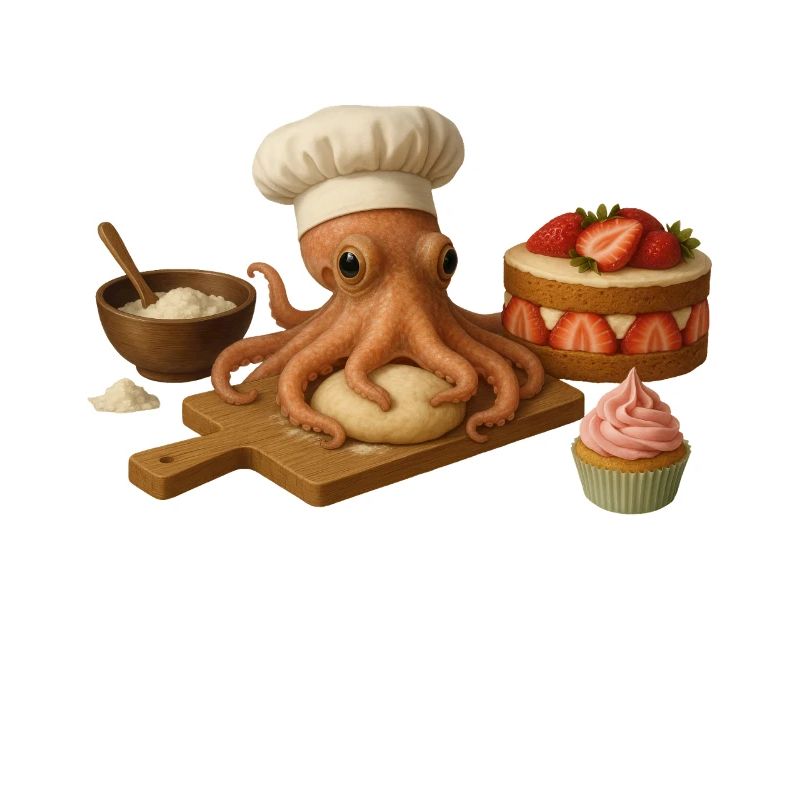 Octopus Baking Cake Bread