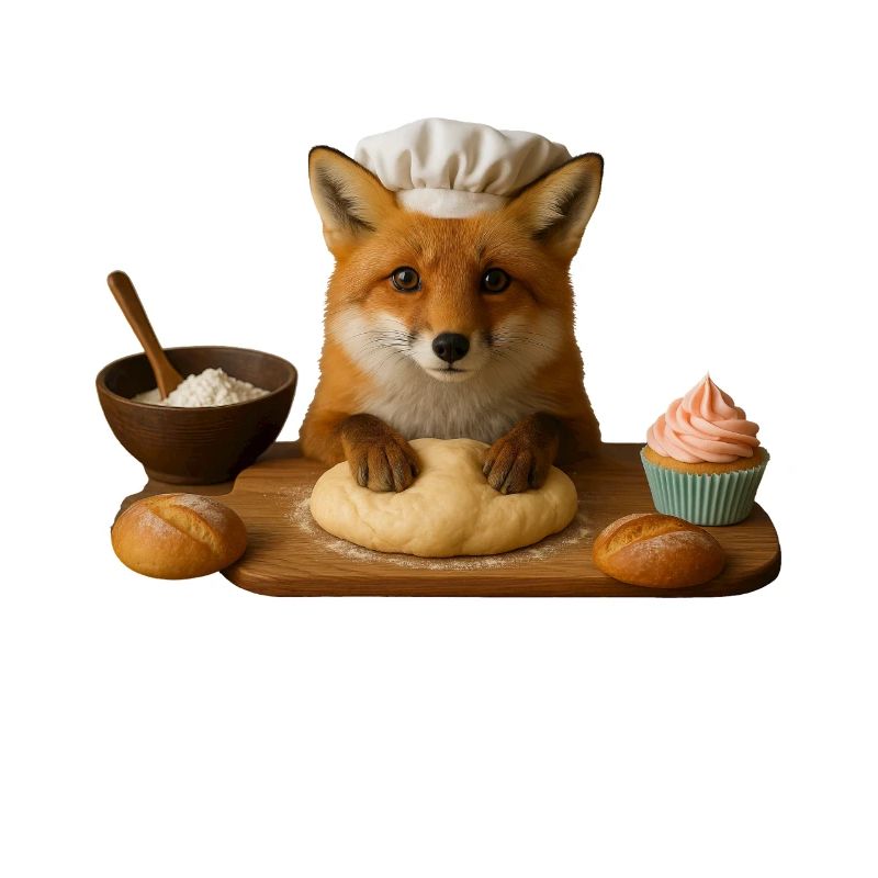 Fox Baking Cake Bread