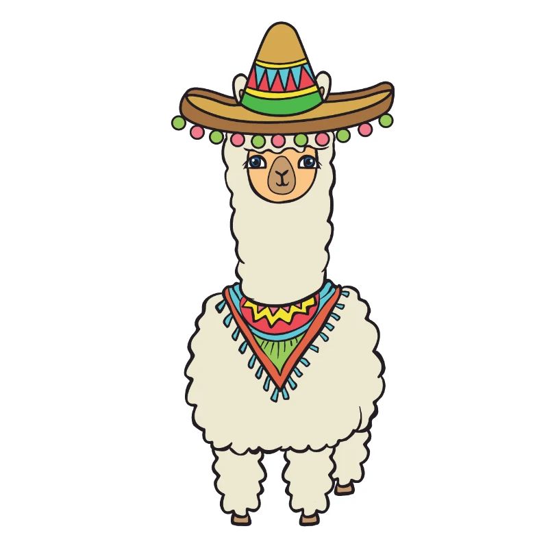 Alpaka mit Sombrero