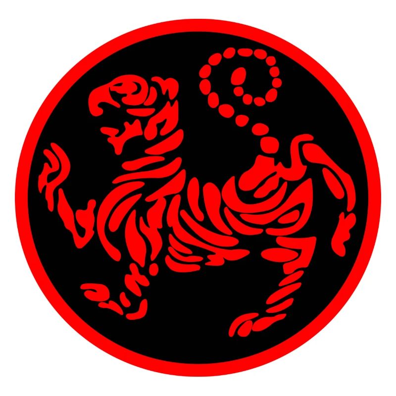 Shotokan karate logo emblem tiger red on black