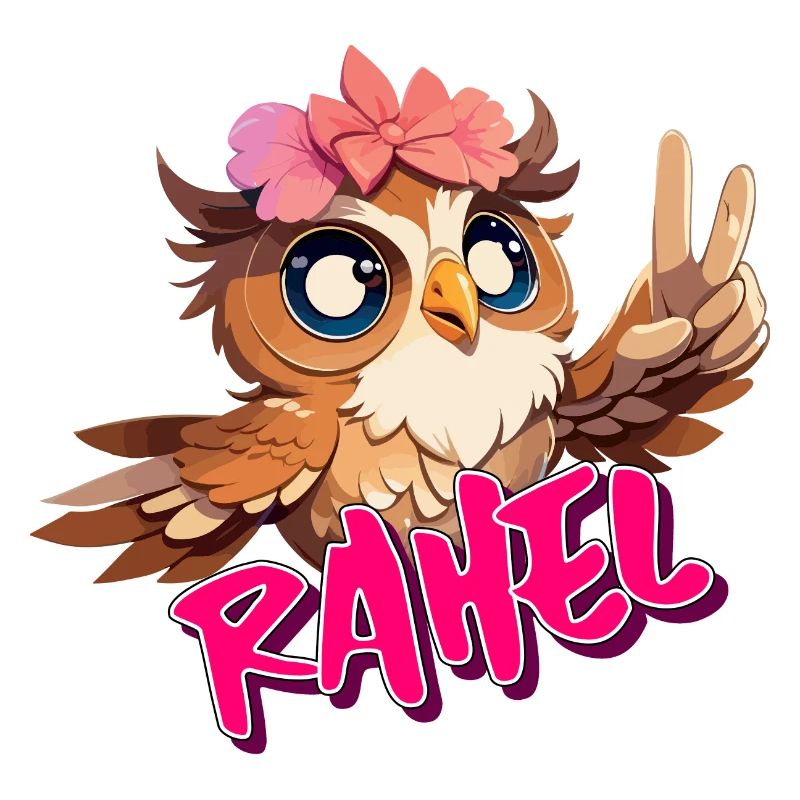 RAHEL - Schöner Mädchen Name mit süßer EULE