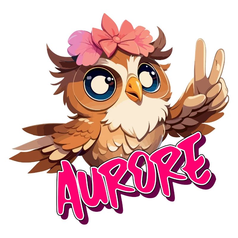 AURORE - Schöner Mädchen Name mit süßer EULE