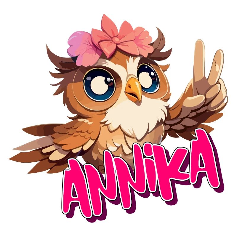 ANNIKA - Schöner Mädchen Name mit süßer EULE