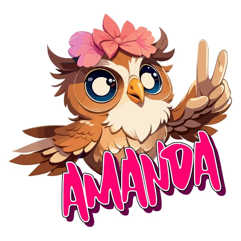AMANDA - Schöner Mädchen Name mit süßer EULE