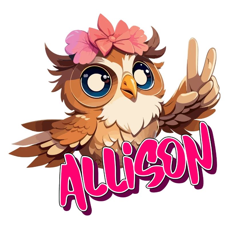 ALLISON - Schöner Mädchen Name mit süßer EULE