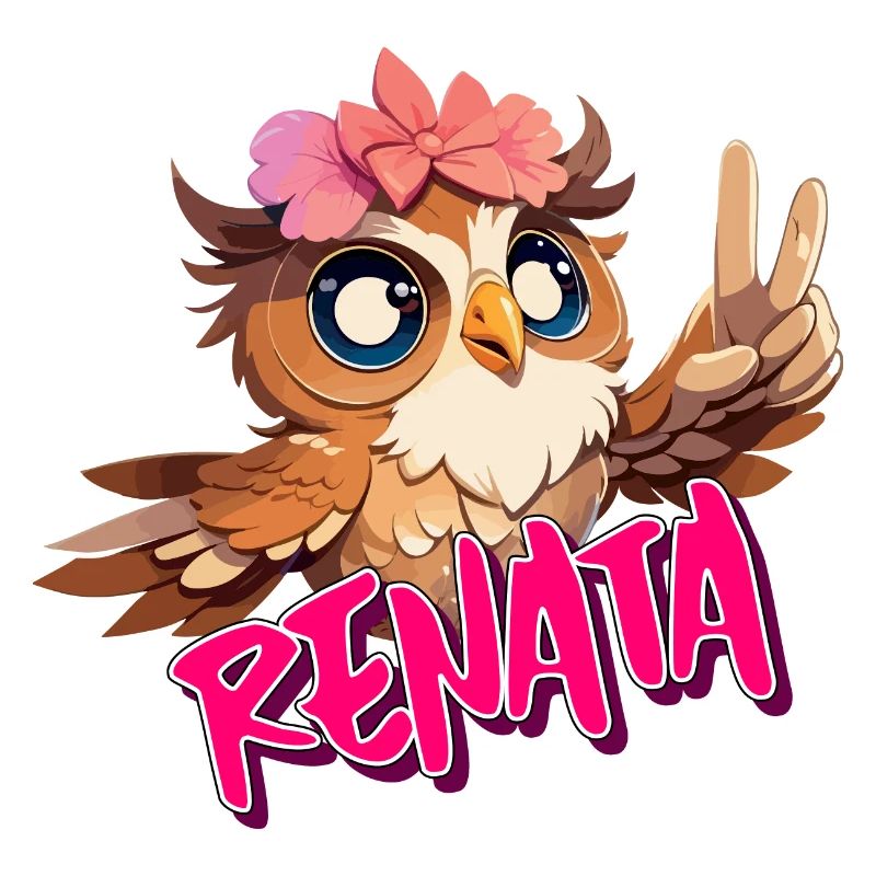 RENATA - Schöner Mädchen Name mit süßer EULE